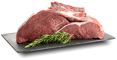 Rindfleisch auf Platte angerichtet